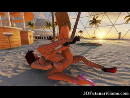 Un jeu de Sexe Transexuelle en 3D Se termine par une éjaculation Faciale!