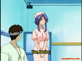 Chica de anime mixta caliente conduciendo polla dentro del hospital