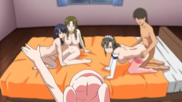 Group fuck with lustful maids and fortunate younger boy