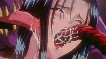 Giovane hentai bambino attaccato e inchiodato attraverso sgradevole tentacoli