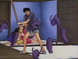 Erotic hentai caricature with sexy creatures