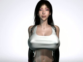 Tifa Lockhart 3d hottie spreizt ihre Stämme und bekanntshows eine jüngere rasierte twat