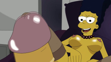 Marge Simpson in horny stockings desires feels large cock in her moist pussy