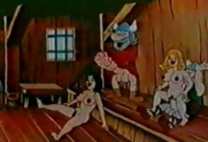 Crazy Cartoon Vikings his large cocks fuck ladies prisoners in mouth