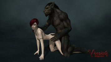 Big muscular werewolf fucks redhead goth woman in domestic dog fashion function