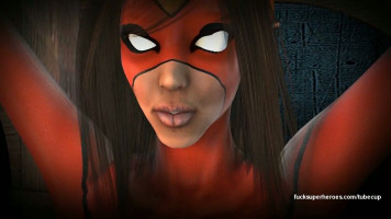 Spider girl et son amie lesbienne Marvel aiment se frotter le vagin