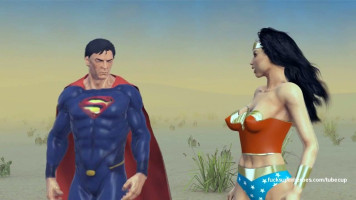 Superman pieprzy cud-lady jej brudne usta